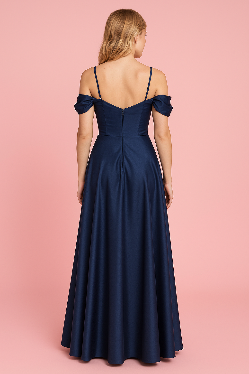 Işıltılı Omuz Açık Zarif  Saten Abiye