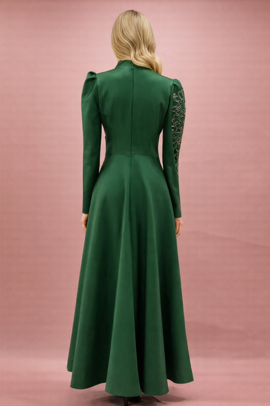 Nakışlı Drapeli Tesettür Abiye