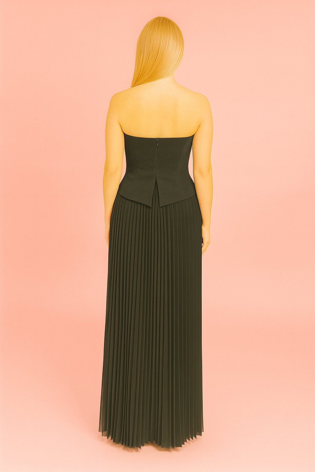 ALTI PİLİSELİ ŞİFON ÜSTÜ KREP BİSTÜYERLİ ABİYE