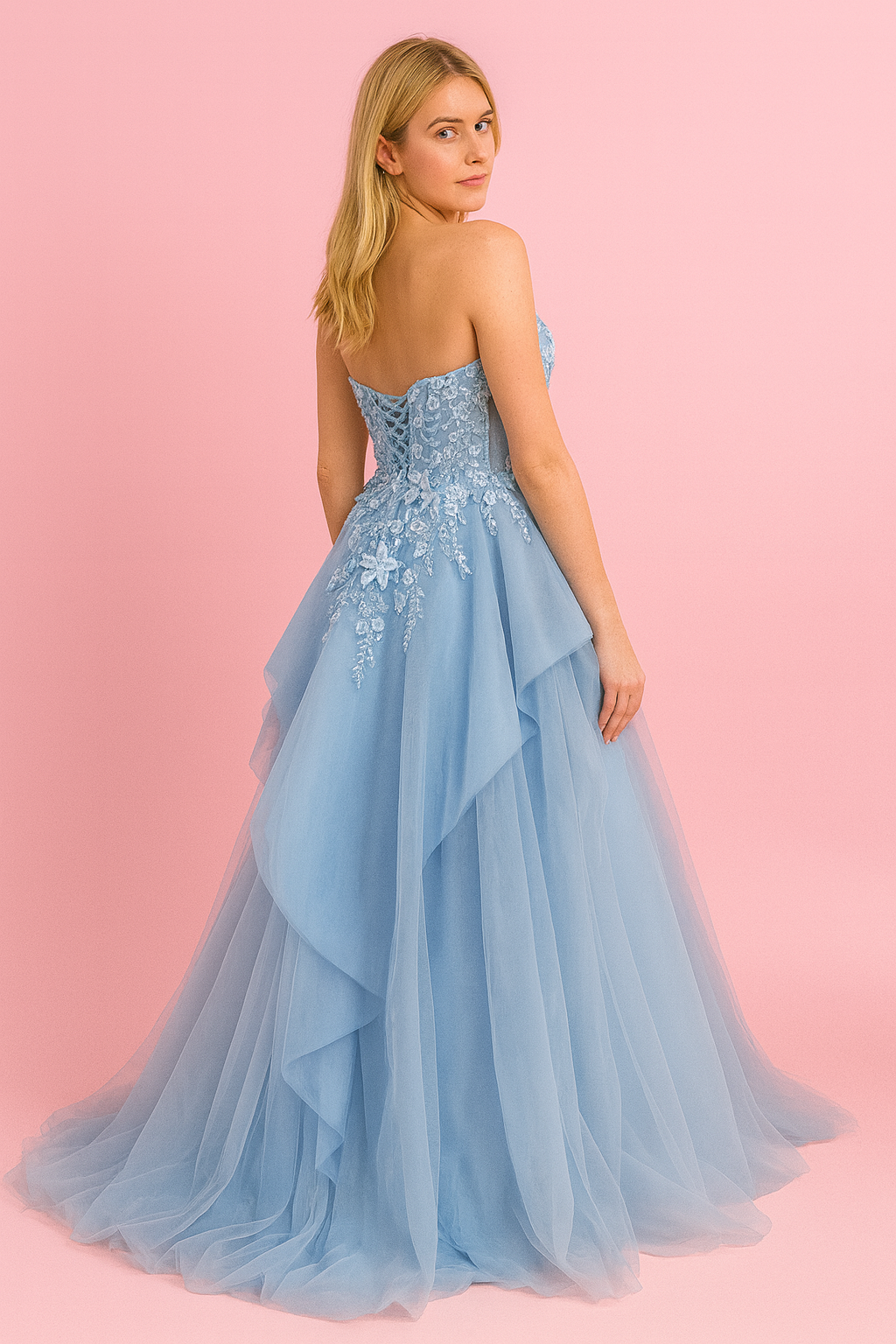 Buz Mavisi Çiçek Işıltısı Tasarımı