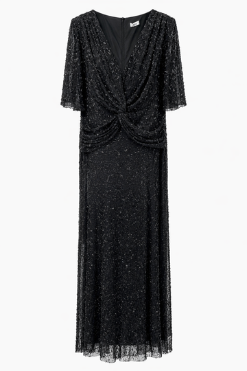 Kollu İşlemeli Balık Abiye