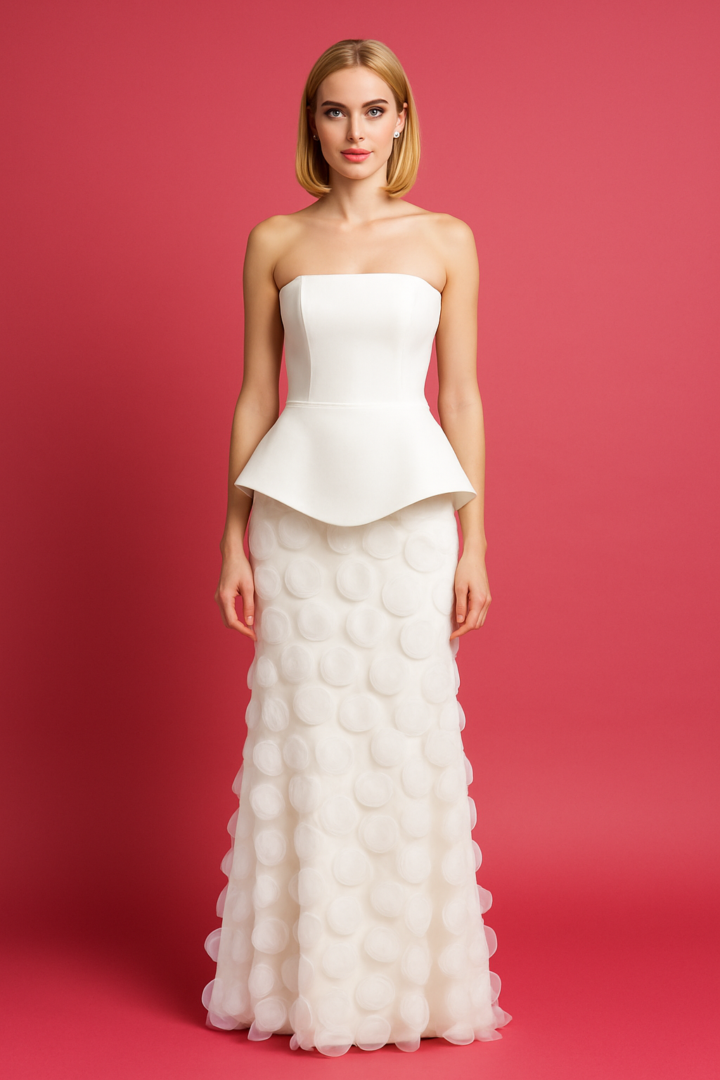 TASARIM BOYUNDAN FULARLI KREP ABİYE