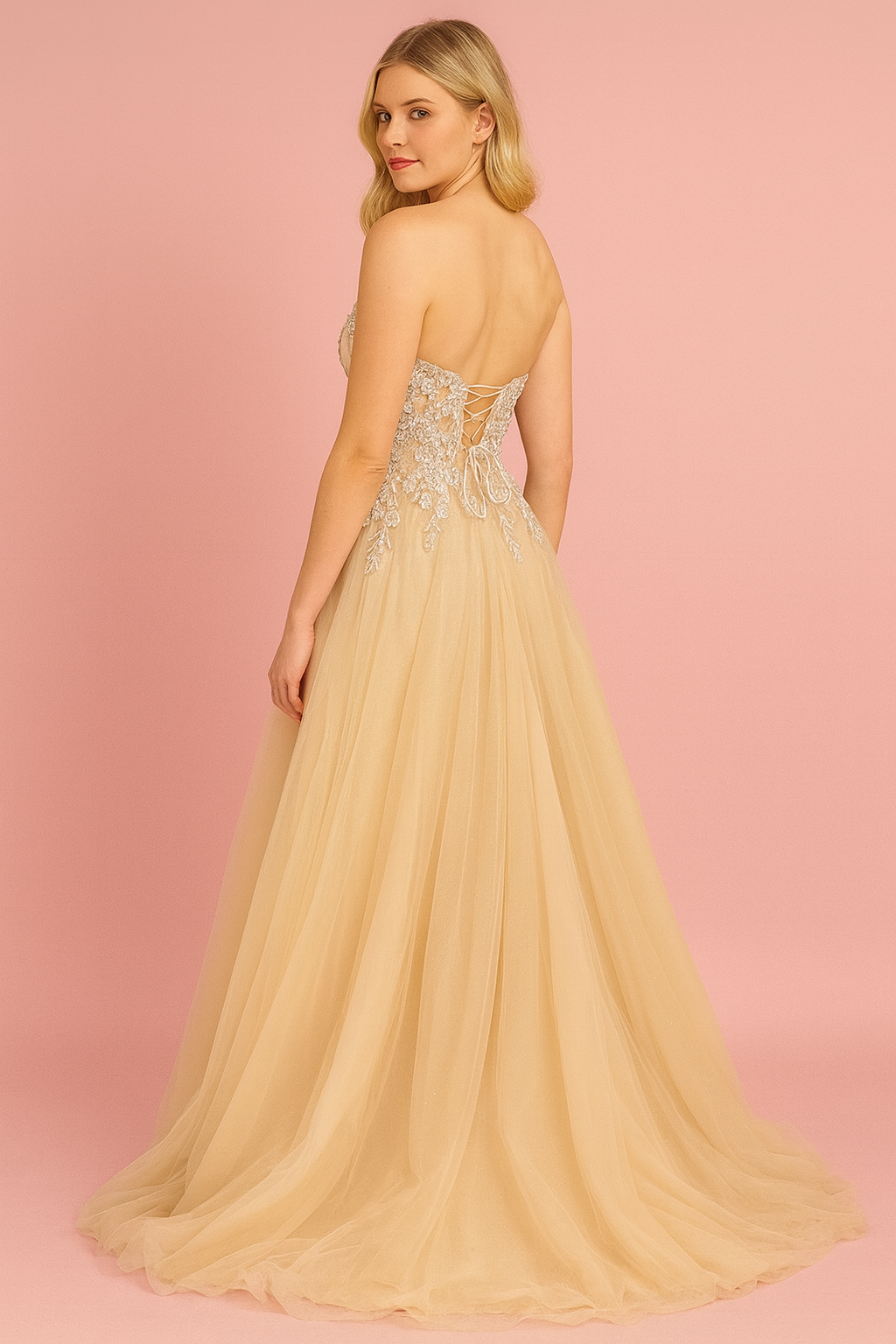 Gece Lacivert Işıltılı Tül Tasarım