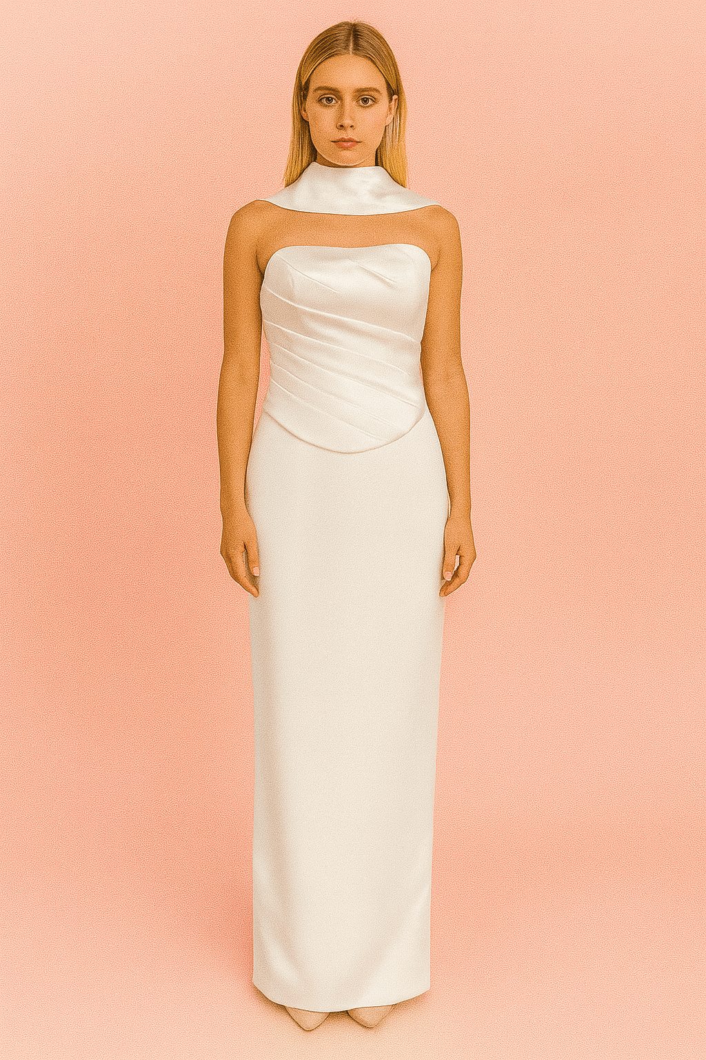 Drapeli Şerit Yaka Tasarım